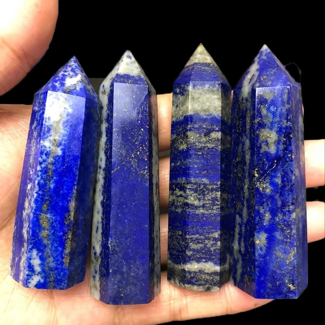 1Pc Natural Lapis Lazuli Hexagon Crystal Point Ásványi Dísz -Energia Gyógyító Pálca Energia Kő Otthoni Dekoráció Diy Ajándék