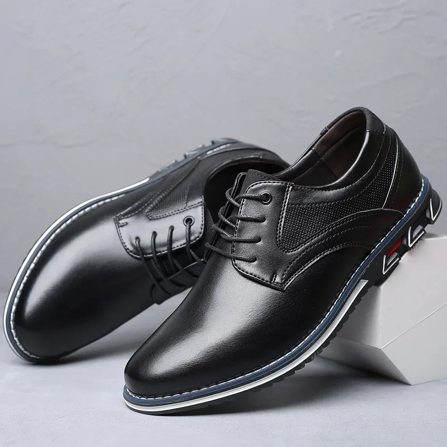 Retro Men Shoes Business Brand Leather Shoes Fashion Casual for Men Black Brown Breathable Loafers Comfort Men'shoe