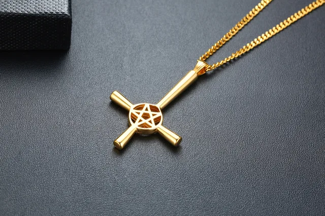 Stainless Steel Upside Down Cross Necklace Inverted Cross Pendant with  Chain R2LE - AliExpress