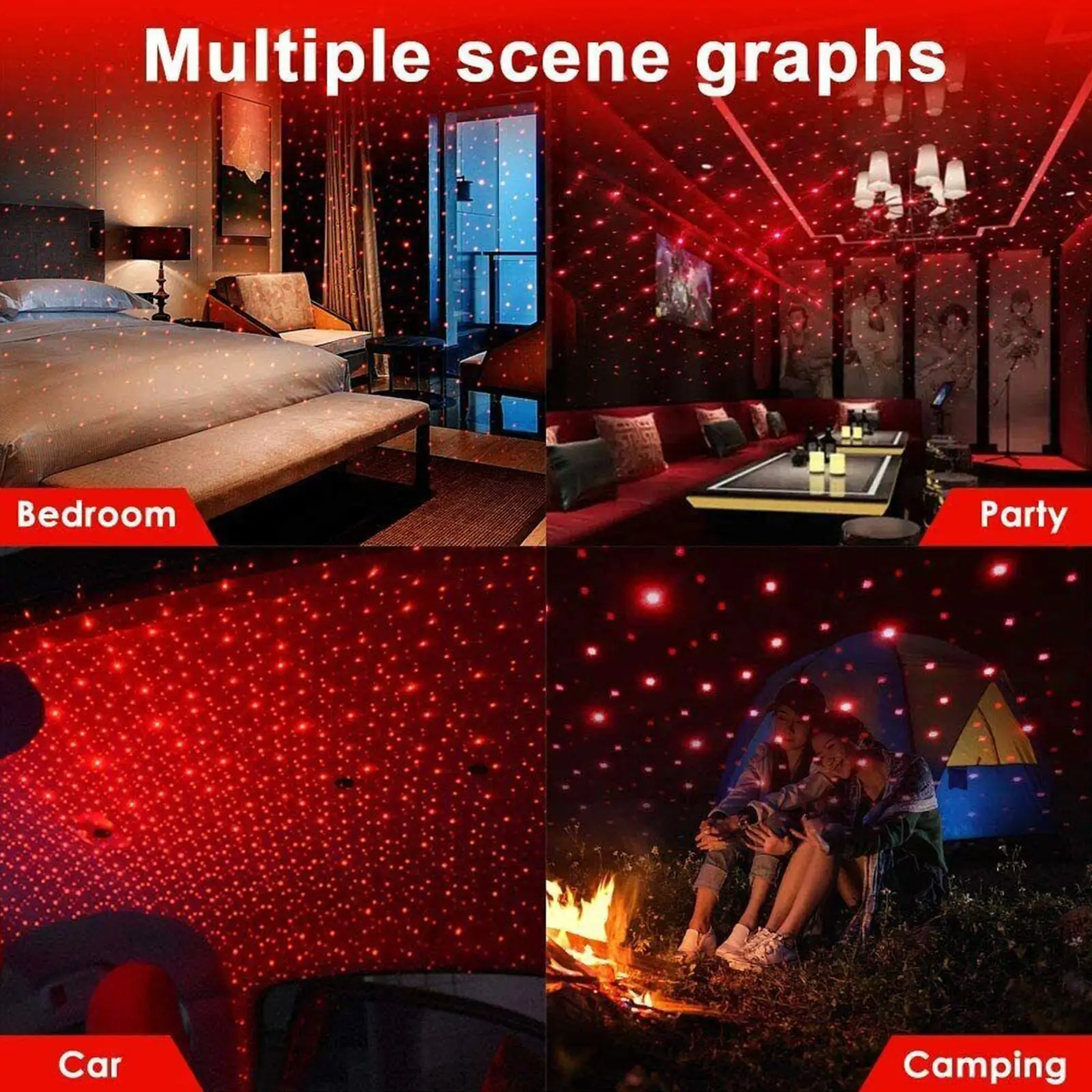 

Car Roof Star Light Interior USB LED Lights Projector Atmosphere Galaxy Lamp Starry Sky USB LED Decorative Lights Car Produts