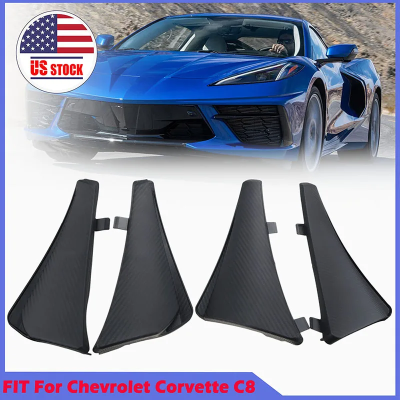 Mudguards Fender Kit Fit For Chevrolet Corvette C8 2019 2020 Carbon Fiber Pattern Splash Guards
