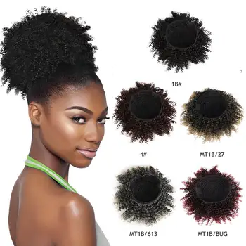12 pollici sintetico afro soffio ricci chignon coda di cavallo estensione dei capelli corti crespi coulisse posticci per le donne