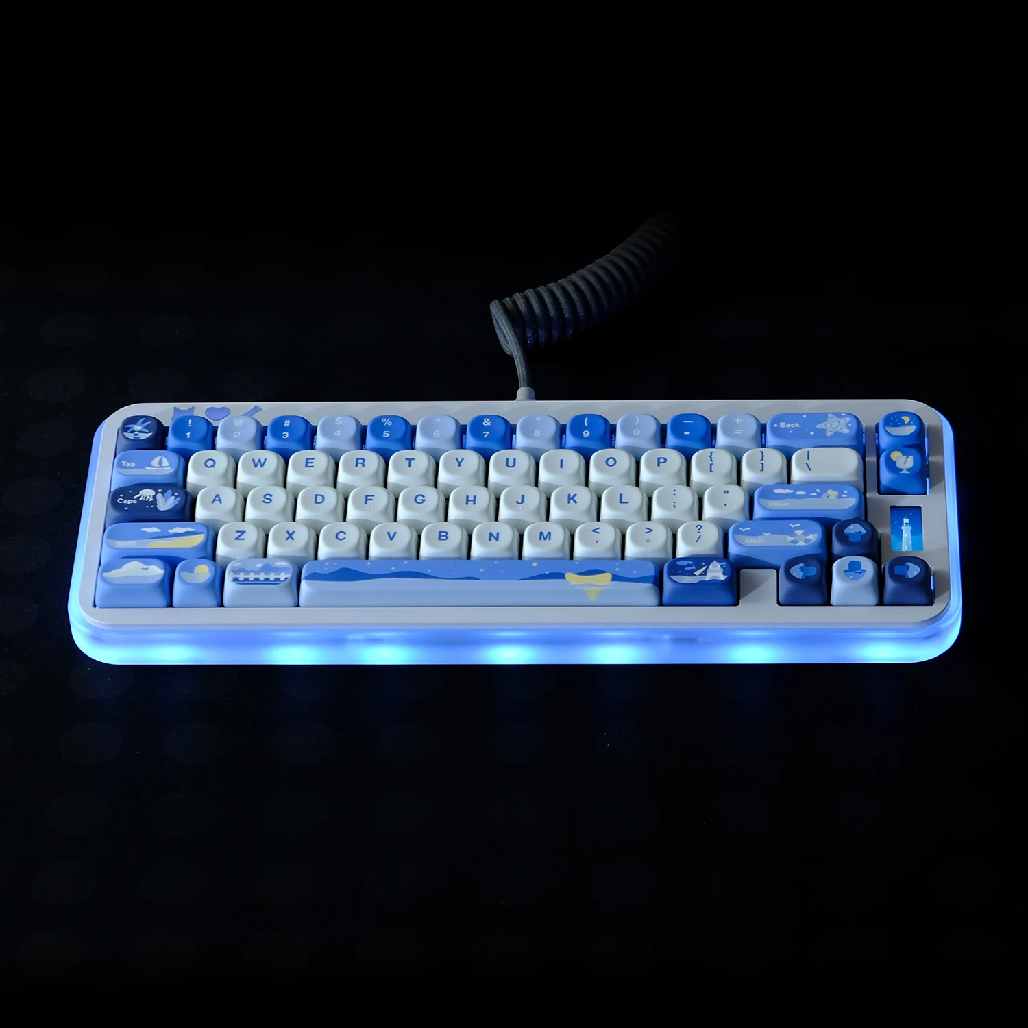 Teclado Mecânico Keycaps para mx Sublimação Dye Assista ao Tema do Mar Perfil Moa Pbt 61 67 68 75 87 980 - Imagem 3