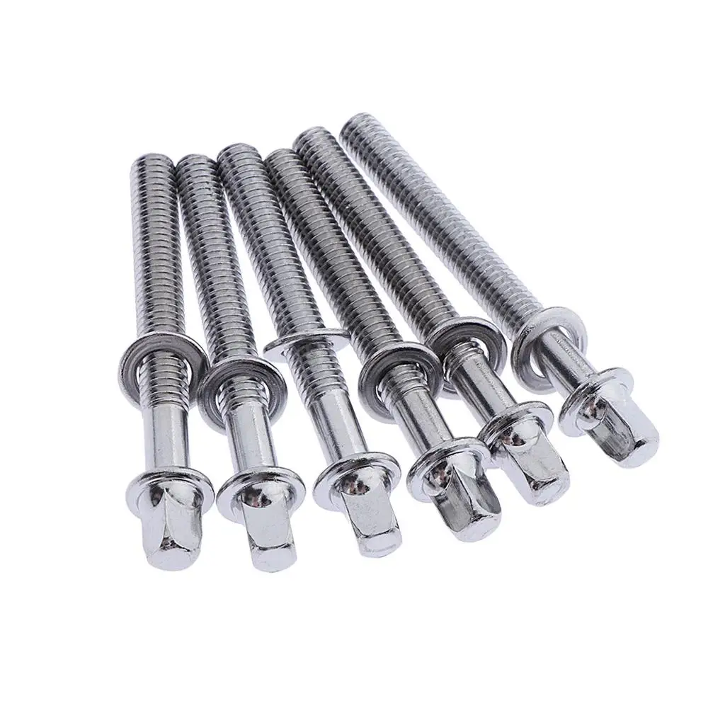 6 Pcs 5mm Drum Screws Stainless Steel Drum Tensioning Rods Tensioning Screws For Snare Drum Parts Accessories Drum Percussion Accessories, Drum Accessories, Drum Screws