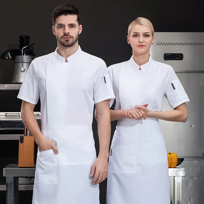 Chef Uniform For Men Food Service Kitchen Jacket Woman Work Wear Hotel Costume Restaurant Baker Chef Shirts High Quality White