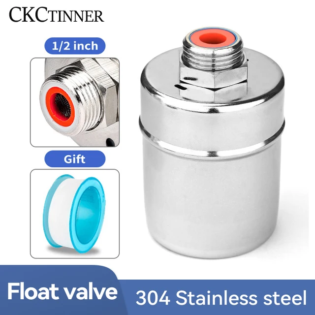 Float Valve Automatic Water Level Control 1/2" 3/4" 1Inch 304 Stainless Steel Floating Installed Inside for Tower Tank