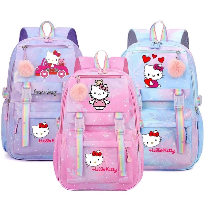 Mini Sac à Dos Hello Kitty Pour Enfants - Bleu Rayé - Fourre-tout Ou Sac D'école Neuf Avec étiquette
