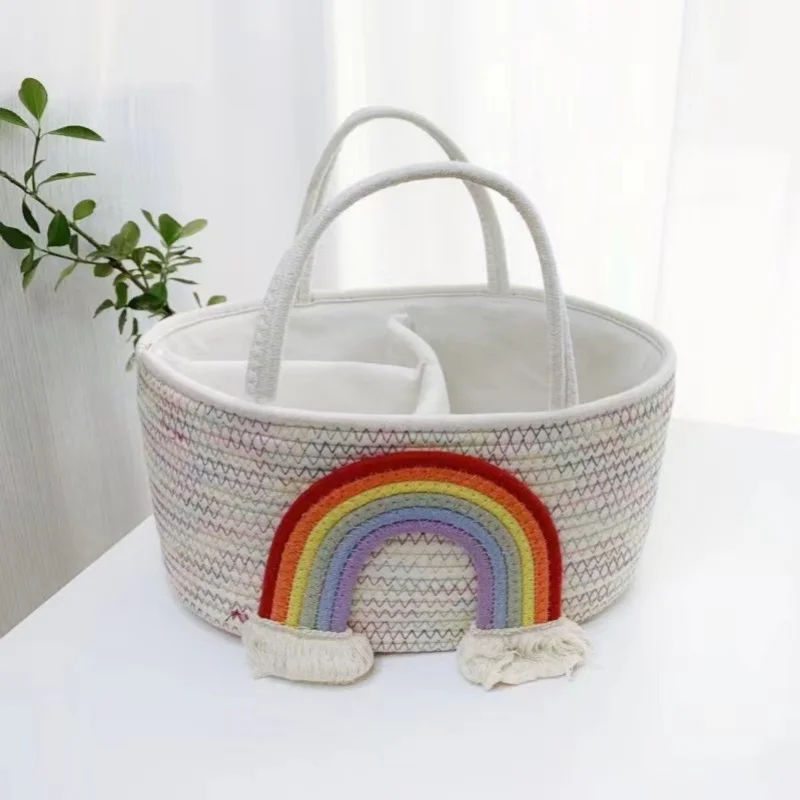 Cotton Rope Storage Bag Handheld Diaper Organizer
