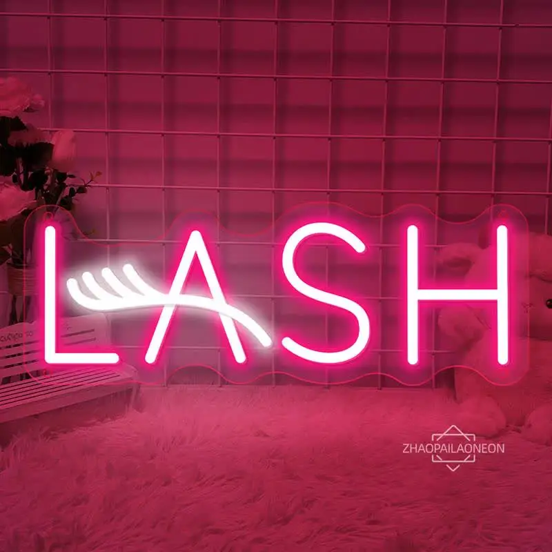 Insegna al neon Lashes: decorazione personalizzata per salone di bellezza, logo aziendale - Italia