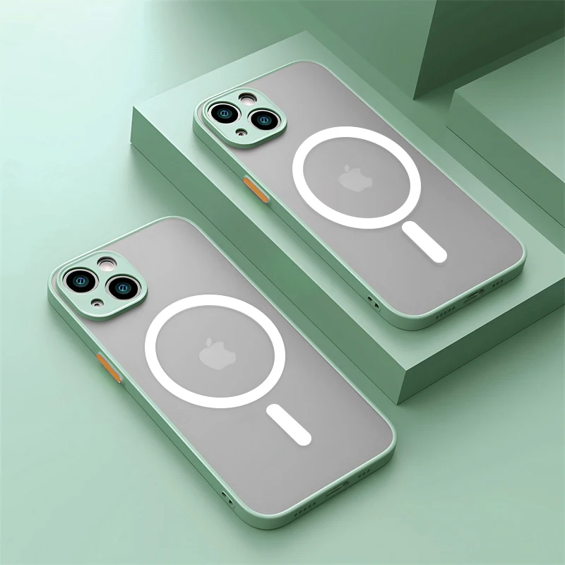 thumbnail image 1 of Funda magnética mate Magsafe para iPhone 15, 14, 11, 13, 12 Pro Max Plus, accesorios de protección para teléfono con carga inalámbrica de lujo, 1 of 5