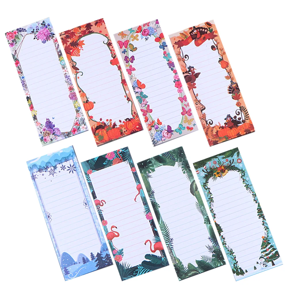 8pcs Magnetic Writing Pads Planner Notepads Fridge Magnetic Memo Pads Note Accessory