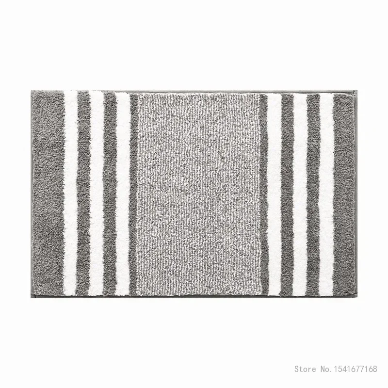 Thickened Microfiber Striped Entrance Door Mat, Bedroom FootMat, Household Bathroom Products, Absorbent Anti Slip Bath Mats, 1Pc