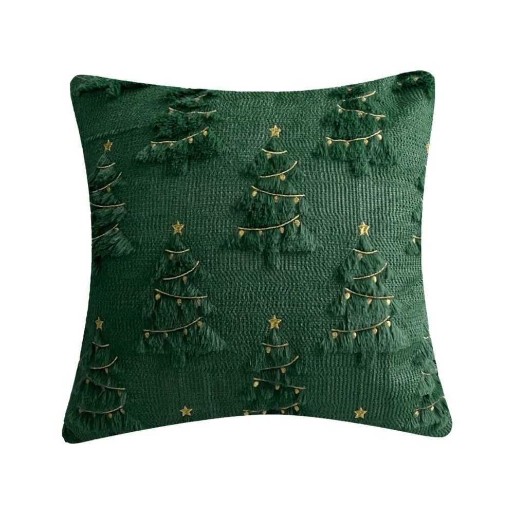 Neuer Weihnachtstag-Kissenbezug, kurzer Rentierkissen-Schonbezug, Weihnachtsbaum mit Licht, Kissenbezug, Sofa-Dekoration – Detail 9