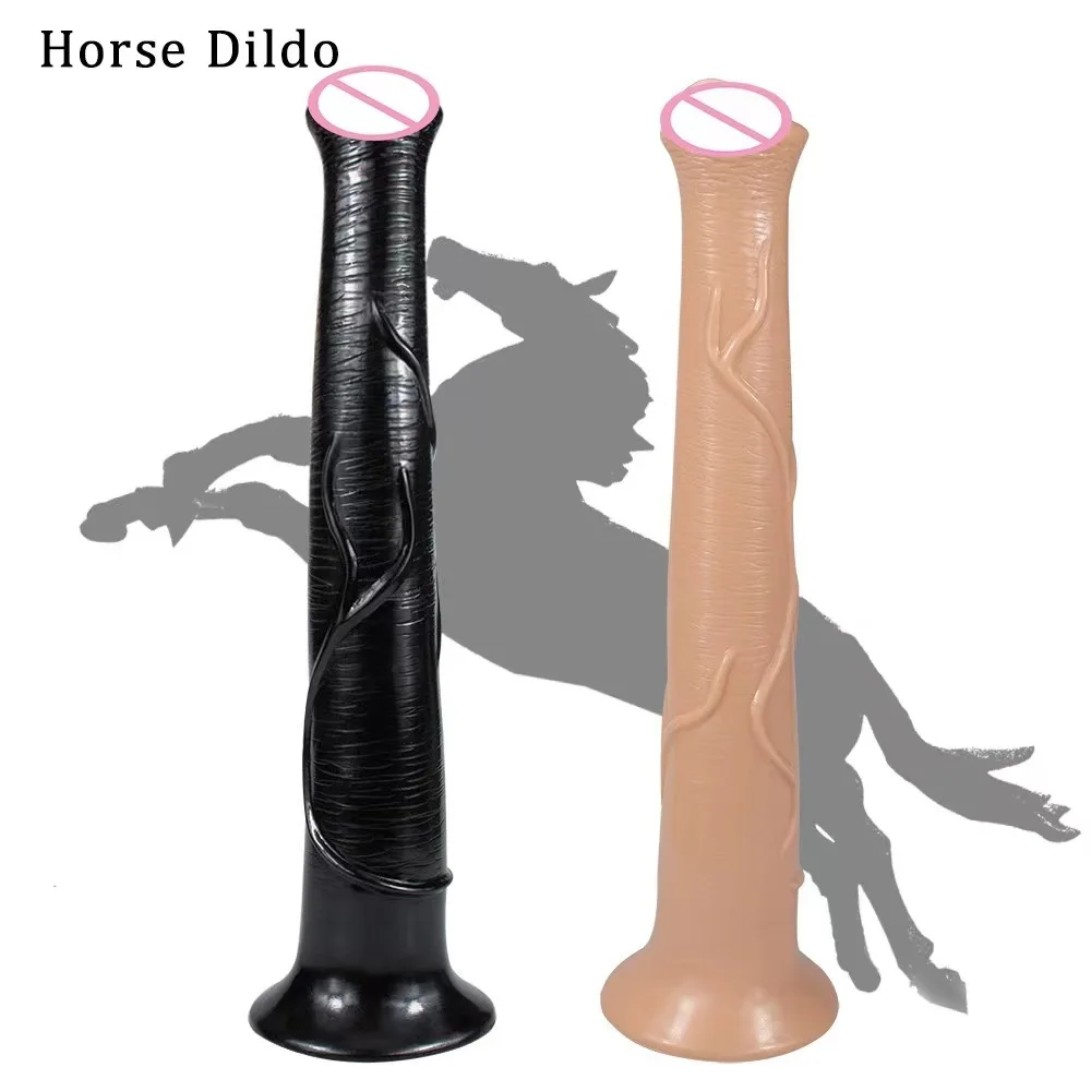 40CM Long Horse Dildo Realistic Penis Cock Animal Dildo With Suction Cup Huge Sex Toys For Female Masturbator Anal Toys for Men