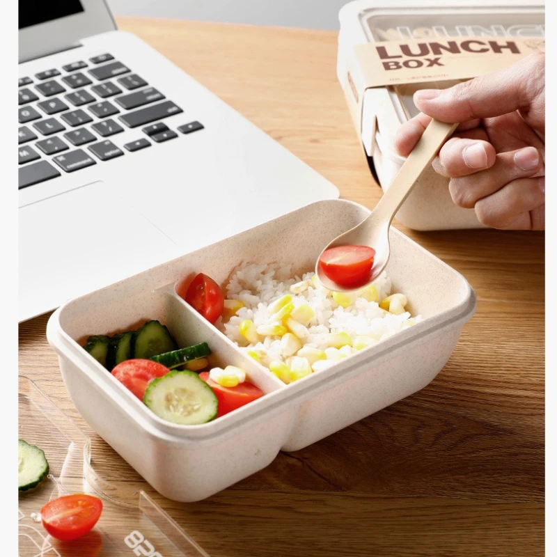 Eco-Friendly BPA Free Wheat Straw Portable Bento Box - Microwave Safe Lunch Container