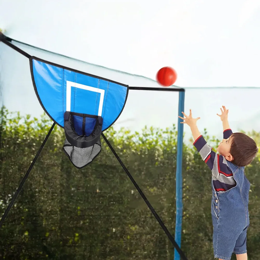 Trampoline Basketball Hoop with Pump Basketball Balls Trampoline Mini Hoop Easy To Assemble Accessories