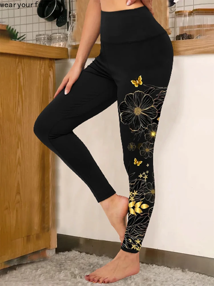 Bling Butterfly Gym Yoga Legging 3D All Over Print Sexy Casual Streetwear US Size Fitness Elastic Women Girl Clothing