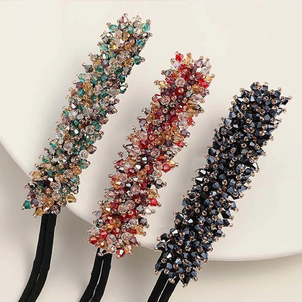 Women Rhinestone Pearl Flower Bun Maker Lazy Hair Curler Styling Accessories Hairpin Hair Braiding Braider DIY Styling Tools images - 6