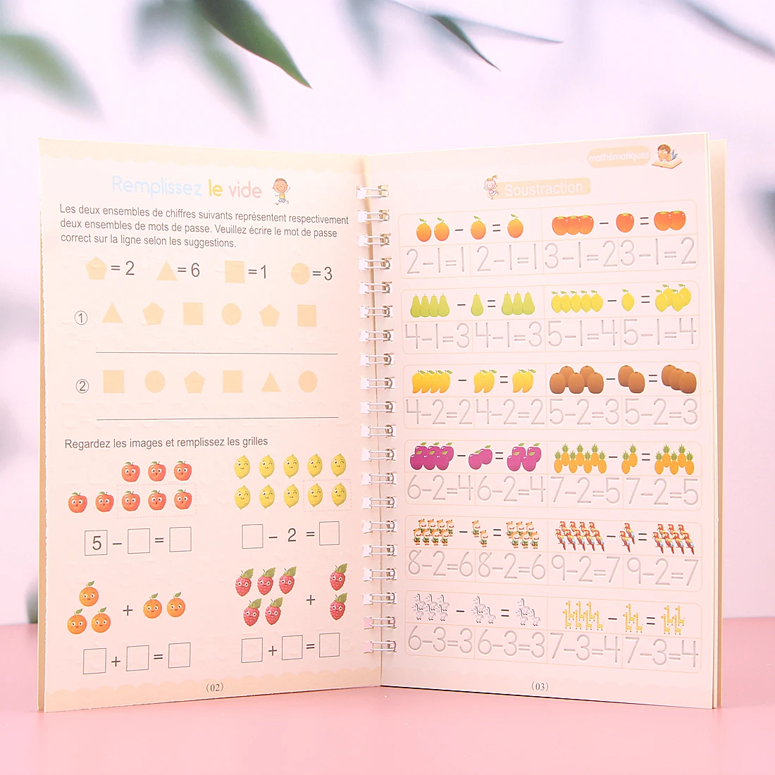 French Copybooks Kids Number Drawing Math With Practice Reusable Magical Pen Free Wiping Children Handwriting Early Learn Book