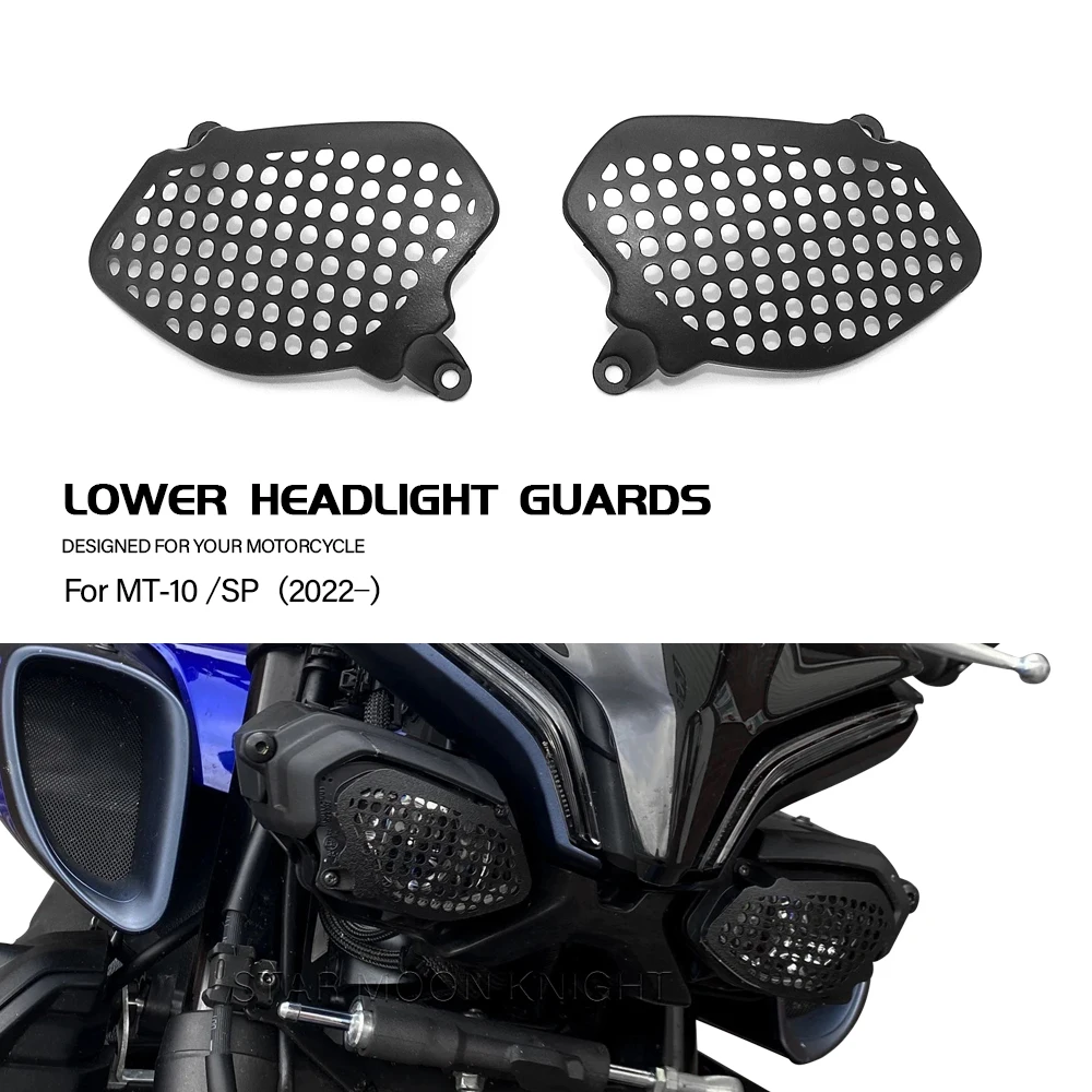 

Motorcycle Lower Headlight Guard Fog Auxiliary Position Turn Light Protection Cover Grille For Yamaha MT-10 MT10 MT 10 SP 2022-