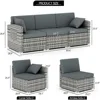 3 Pieces Patio Furniture Set, PE Rattan Sectional Sofa with Cushions, All-Weather Wicker Modular Couch, Outdoor Conversa 2