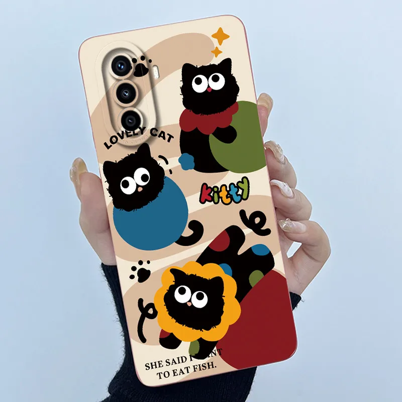 Cute Panda Girl Cat Anti-Drop Liquid Silicone Phone Back Cover