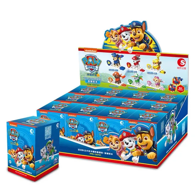 6PCS Original Paw Patrol Building Blocks Toys Deformation Backpack Puzzle Assembling for Kids Gift 2