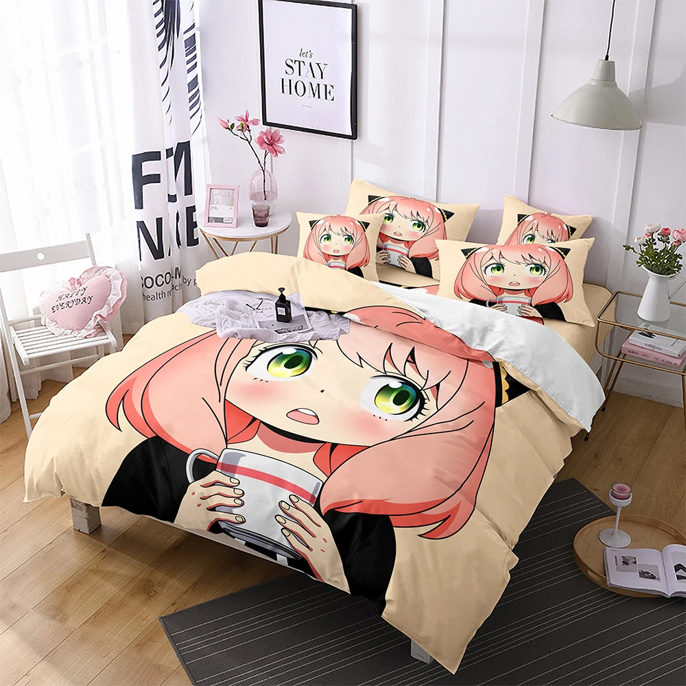 acsefire Anime Spy x Family Printed Bedding Set, Anya Forger Soft Duvet  Cover & Pillowcases, 2-Piece Sets - Single (#1 135 cm x 200 cm)