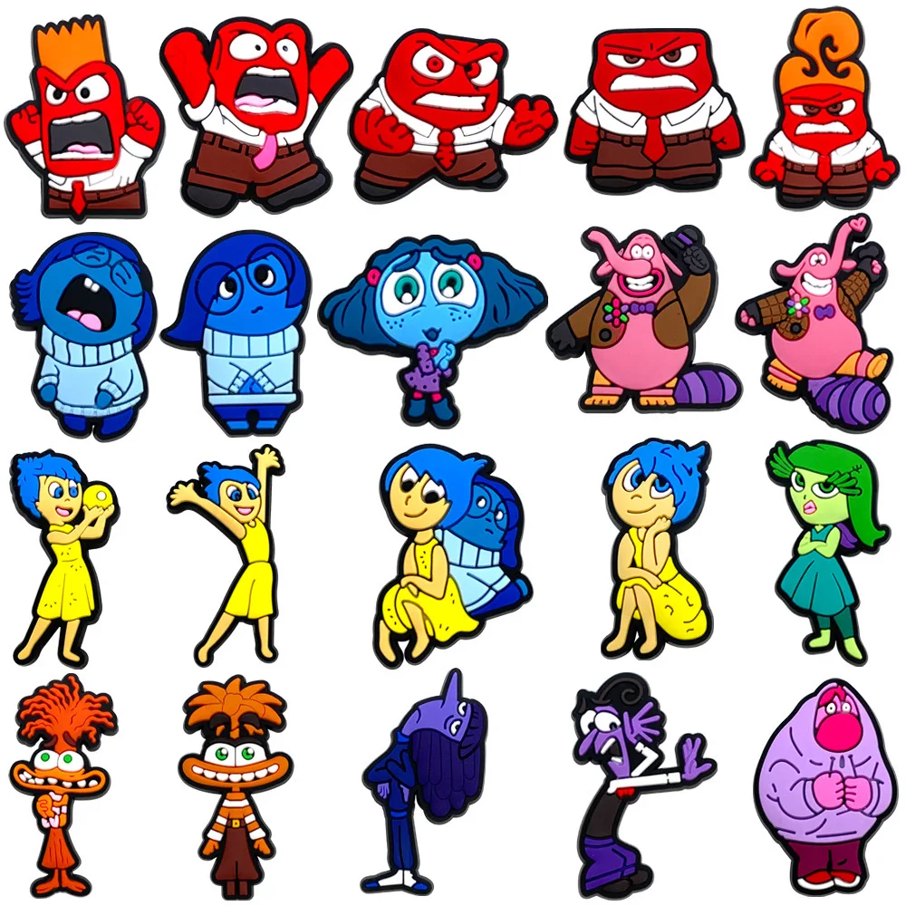 

1-20Pcs Disney Inside Out Shoe Charms Cartoon Shoes Decoration Accessorie Buckle DIY Clogs Sandal Wristband Kids Gifts