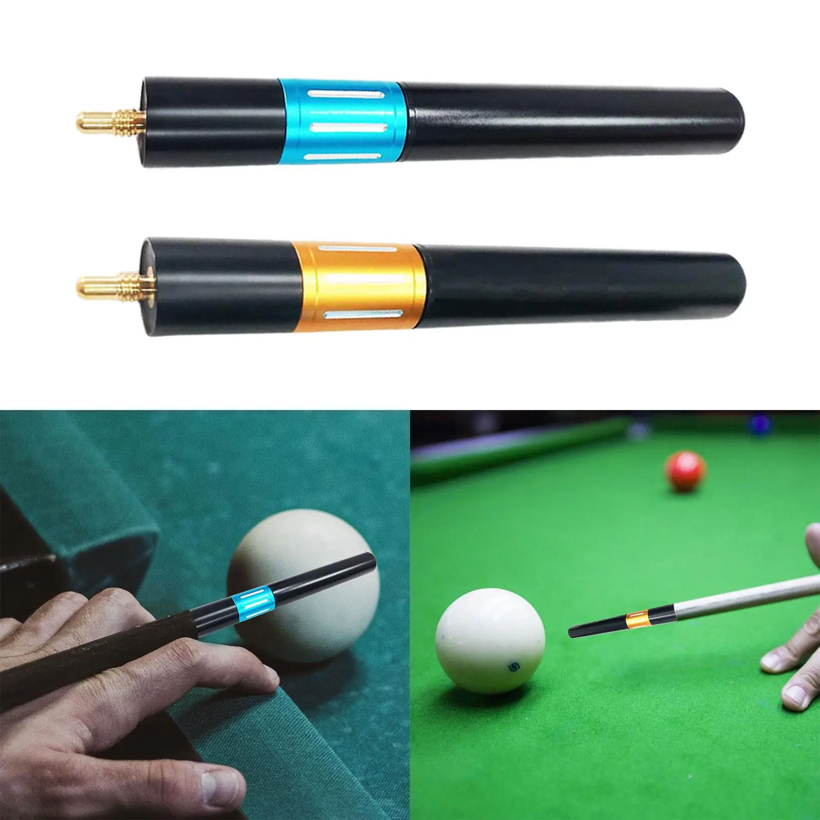 Pool Cue Extender Billiard Snookers Cue Extension Aluminum Alloy Billiard