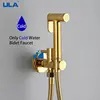 ULA Brass Bidet Faucet Portable Bidet Sprayer Single Cold Water Tap Toilet Faucet Sprayer Douche Bidet Faucet Black/Chrome/Gold 3