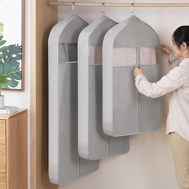 Clothes Storage Bag 3D Dustproof Garment Dress Hanging Organizer Wardrobe