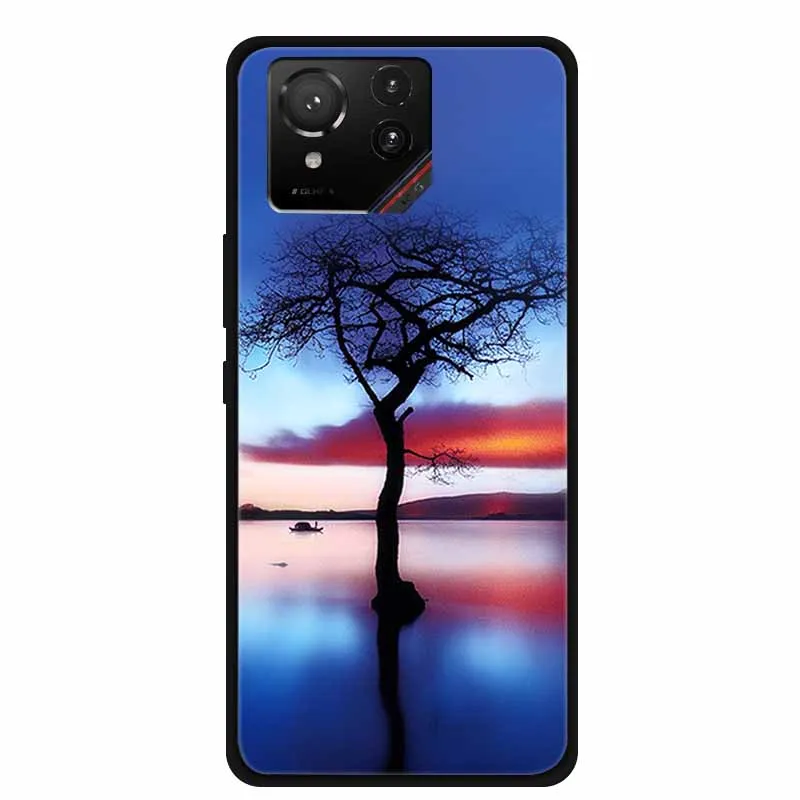 Cartoon Printed Soft Black Silicone Phone Case