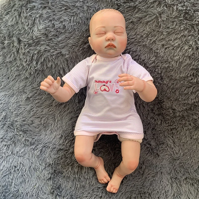 

55CM Reborn Premie Baby Doll Popular Sleeping Baby Cute Face Hand-drawing Hair Hand Painting Real Soft Touch Cuddly Baby