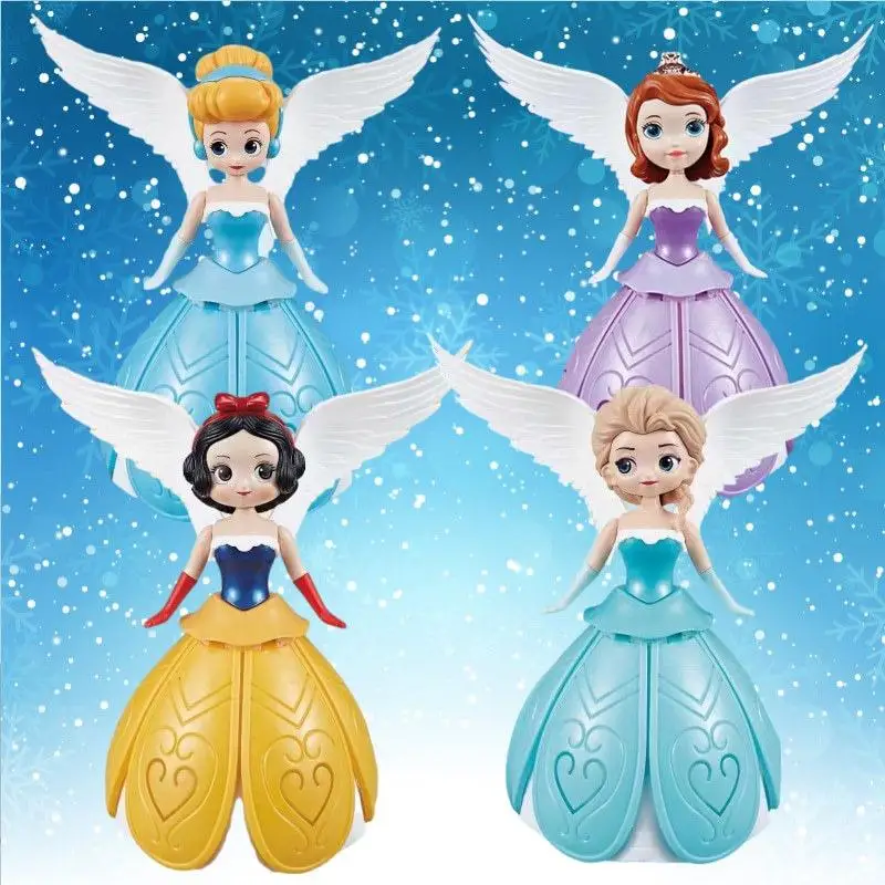 

Электрические танцевальные игрушки Disney «Холодное сердце», кукла Эльзы, экшн-фигурка, вращающаяся проекция, модель детской музыки, подарки, игрушки