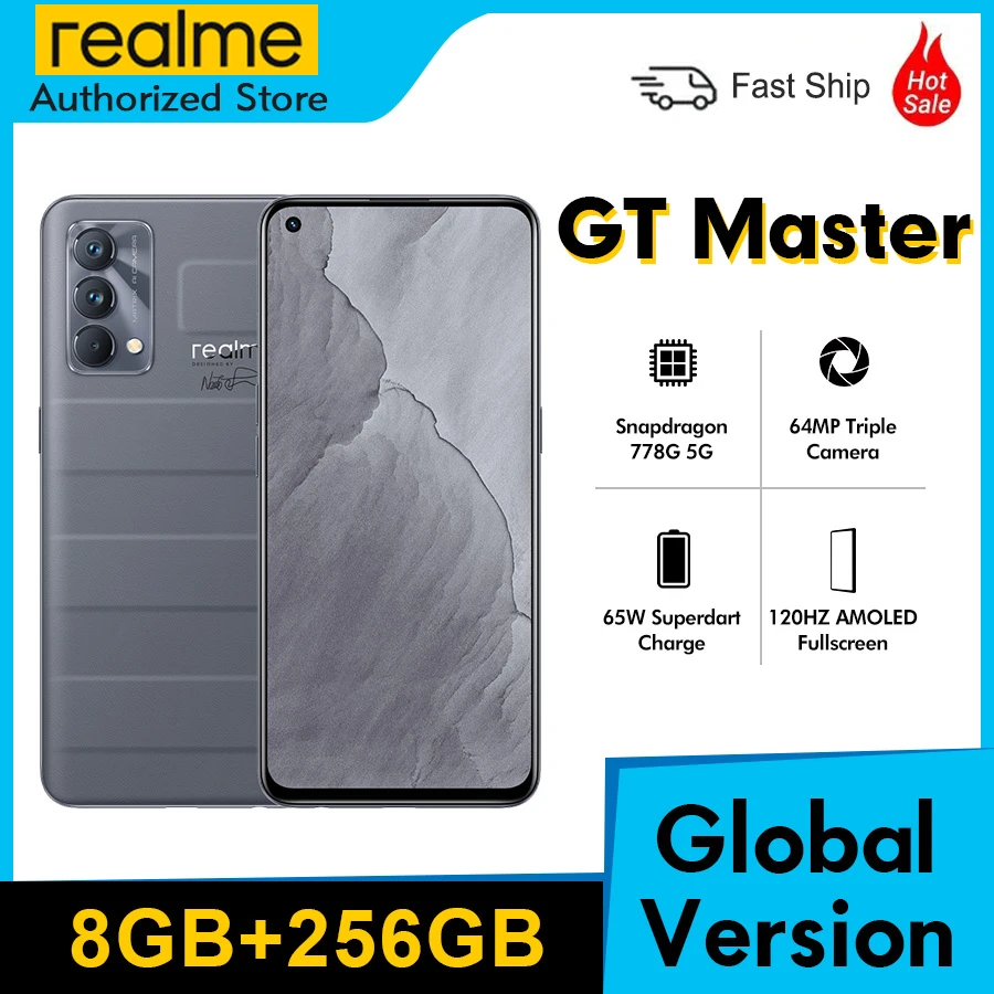 realme GT Master 5G 6.43“ 8GB 256GB Smartphone Qualcomm Snapdragon 778G Super AMOLED Full screen 4300mAh 64MP Rear pixel 8gb ram