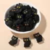 10Pcs 20x28mm Cartoon Black Cat Teether Beads Food Grade Silicone Chew Beads For Care Toy Accessory DIY Baby Pacifier Chain 4