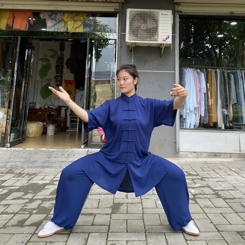 

USHINE Black Grey Tai chi Solid Cotton 6 Colors High Quality Wushu Kung fu Clothing Kids Adult Martial Arts Wing Chun Suit