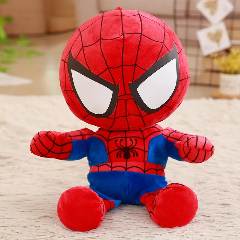 Big Size Cartoon Super Hero Plushies Captain America Spider Man Iron Man Doll Soft Stuffed Anime Plushies Birthday Gifts Kids