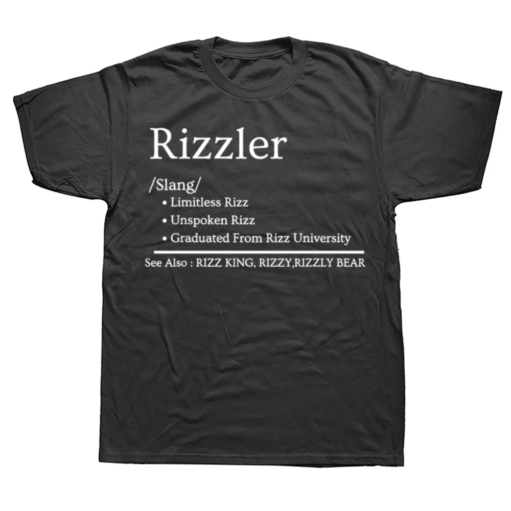 Das Rizzler Definition T-Shirt Lustiges Rizz Meme Zitat Y2k T-Shirts für Männer Frauen Casual 100 % Baumwolle Sommer Unisex Tops EU-Größe