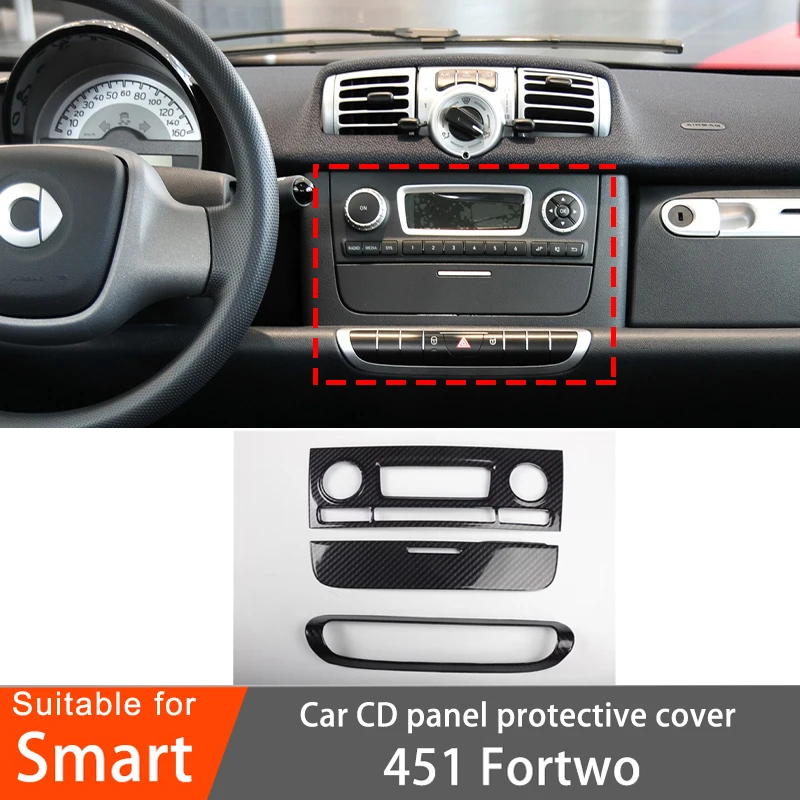 Car-CD-Carbon-Style-Panel-Cover-Decoration-Sticker-For-Smart-451-Fortwo ...
