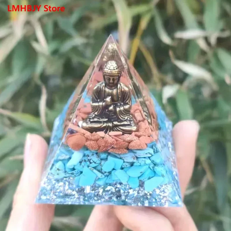 

Изысканная Хрустальная пирамида LMHBJY, Хрустальный дробленый камень, каучуковая смола, Домашний Настольный Декор ручной работы, подарок