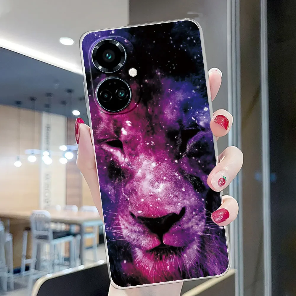 KJYF Custodia Per Tecno Camon 19 + Vetro Temperato: Cover Fiore Rosa Morbida TPU E Pellicola Protettiva