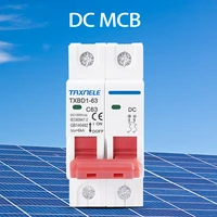 Mini disjoncteur solaire 2P DC 1000V, interrupteur de batterie 6A 10A 16A 20A 25A 32A 40A 50A 63A DC MCB pour système photovoltaïque PV 1