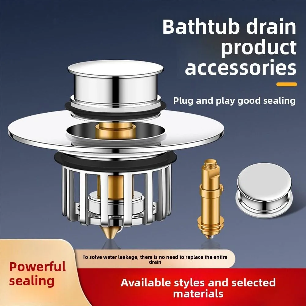 Brass Bathtub Drain Stopper Rustproof Anti Clogging