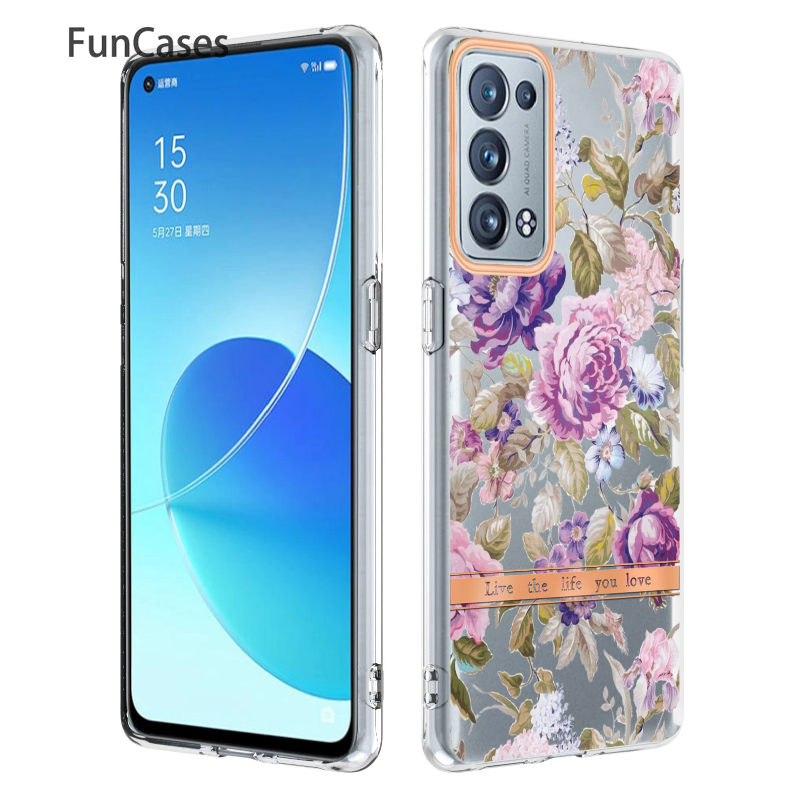 Cover Per Smartphone Per Cellulare Oppo Reno 6 Pro Viola Begonia Shell Per Oppo Reno 6 Pro Plus 5G Etui Custodia Per Telefono