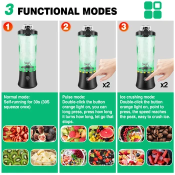 600ml Portable Mini Blender,USB Rechargeable Small Smoothie Blender,Large Capacity Travel Blender Portable Smoothies,Blends Ice 5