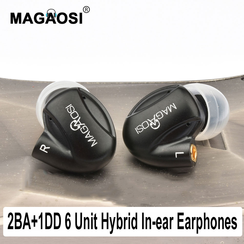MAGAOSI New Terminator mmcx 2BA+1DD 6 Unit Hybrid In-ear Earphones HIFI Metal Headset Music Sport high-end Earphone