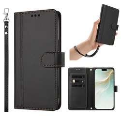 Premium PU Leather Flip Phone Case with Card Holder and Wallet Cover - Oneplus 12 5G (Black)