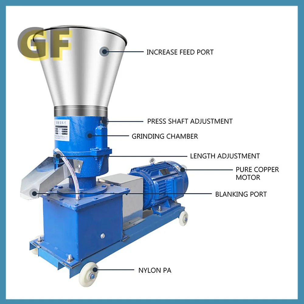 150-200kg/h Pellet Mill Feed Food Pellet Making Machine Electric Animal Feed Granulator for Grain Straw Fish Chicken Pig Poultry